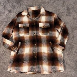 Windsor Herringbone Plaid Jacket in Brown and Cream
